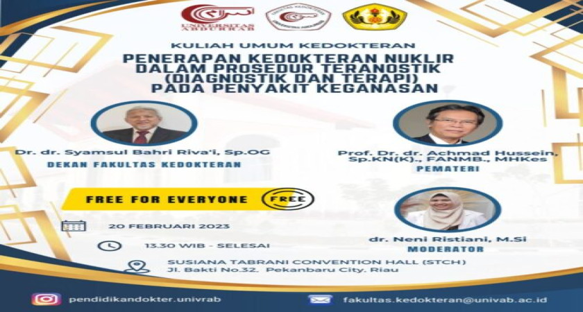 TUMBUHKAN MINAT MENGENAI KEDOKTERAN NUKLIR, FK UNIVRAB ADAKAN KULIAH UMUM BERSAMA GURU BESAR KEDOKTERAN NUKLIR